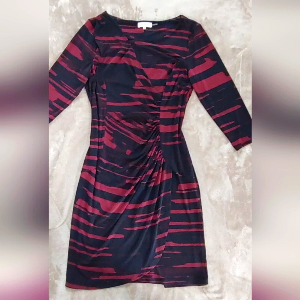 Zebra print dress/ Saphir/Red
